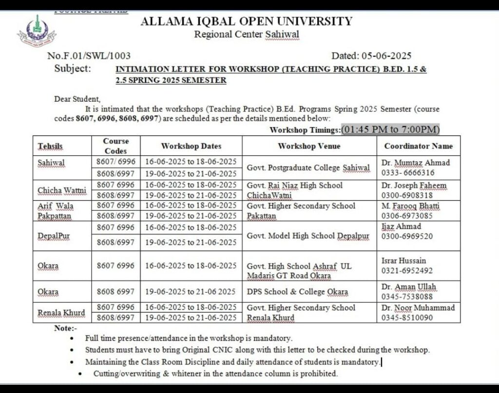 Workshop Intimation Letter for Teaching Practice (B.Ed 1.5 & 2.5 Spring 2025 Semester) 1 IMG 20250614 WA0005