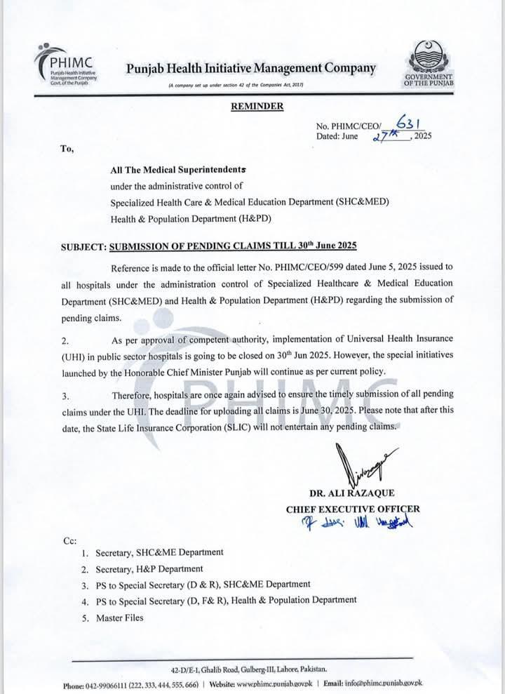 Submission of Pending Claims Under Universal Health Insurance (UHI) in Punjab 1 IMG 20250628 WA0079
