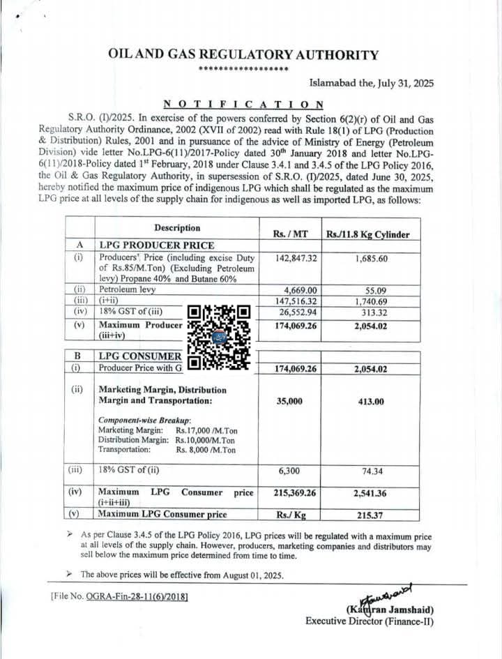 LPG Price Update 2025 in Pakistan LPG Price Update 2025 in Pakistan