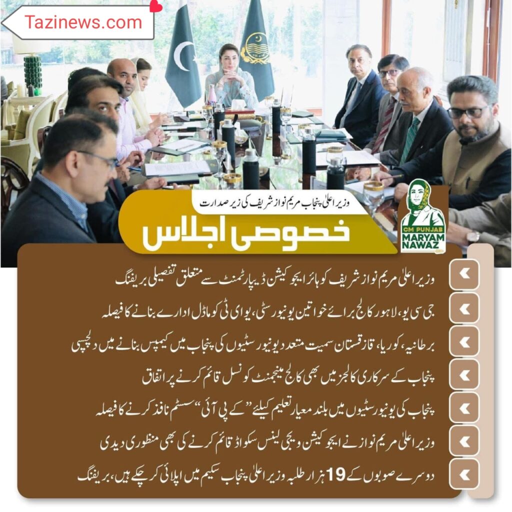 Punjab Higher Education Reforms Under CM Maryam Nawaz Sharif Punjab Higher Education Reforms Under CM Maryam Nawaz Sharif