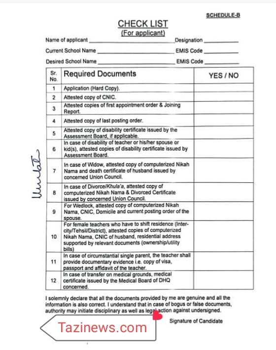 Teacher Application Checklist Teacher Application Checklist