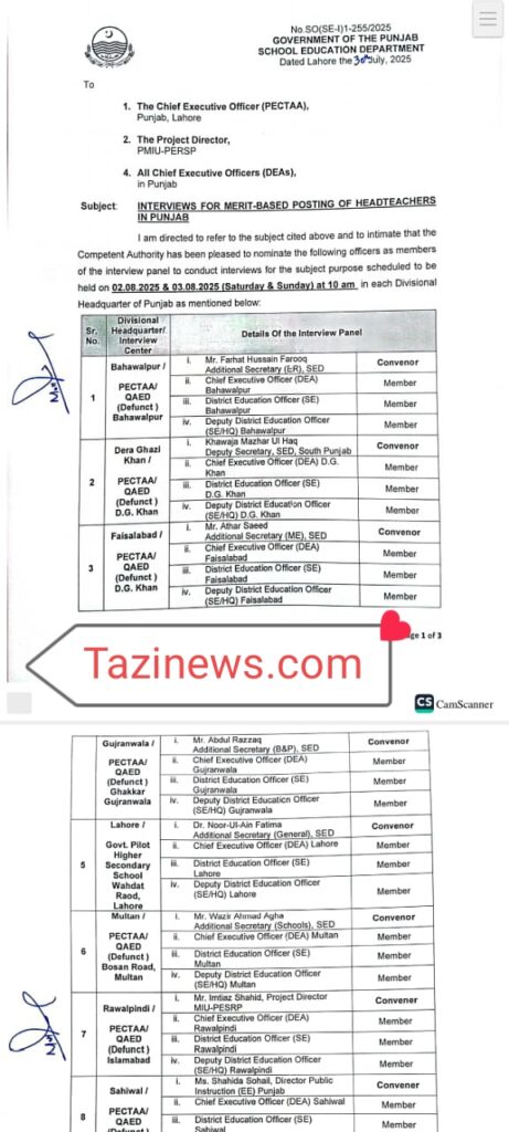 Merit-Based Posting of Headteachers in Punjab Merit-Based Posting of Headteachers in Punjab
